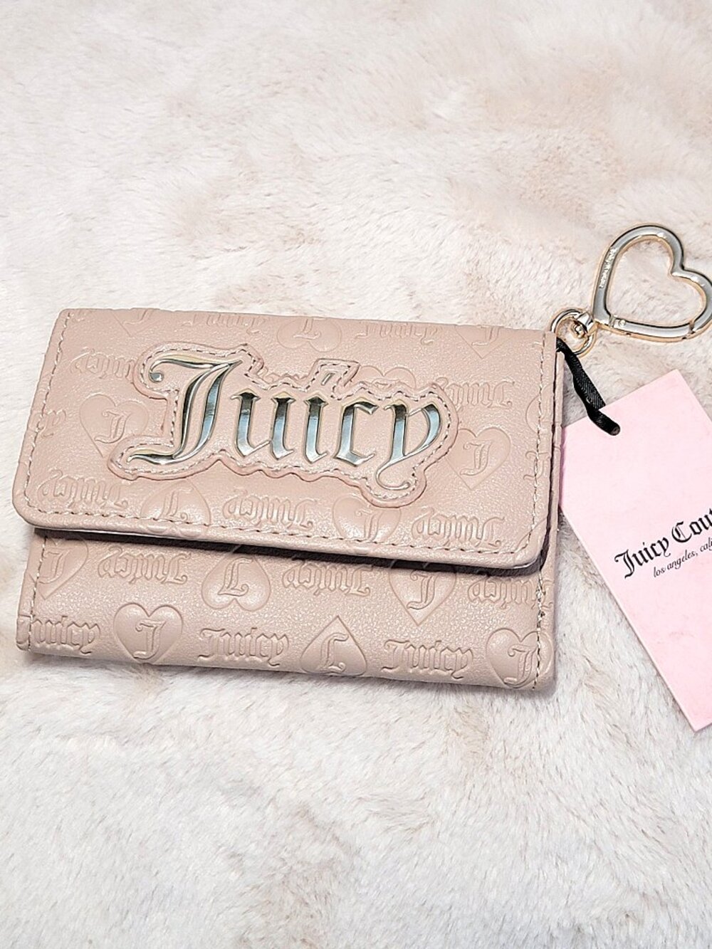 Juicy Couture Upgrade U Double Sided Trifold Wallet CAFE / Tan NWT - Box E